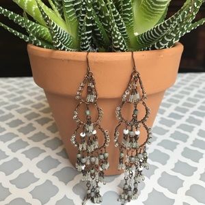 Long bead drop earrings